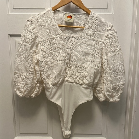 FARM Rio Small Rosy Eyelet Lace Bodysuit - Picture 8 of 12